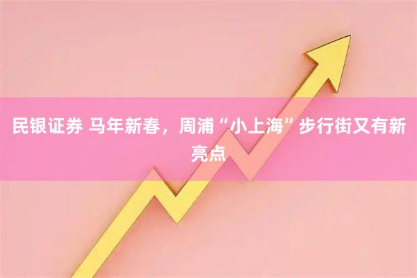 民银证券 马年新春，周浦“小上海”步行街又有新亮点